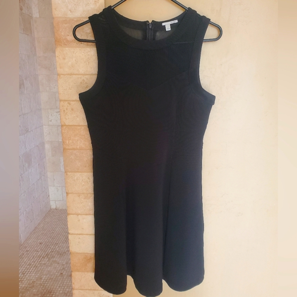 Halogen Black Sleeveless Mesh TOP Dress LBD